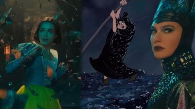 Walt Disney’s Snow White and Snow White and the seven dwarfs evil queen death scene comparison