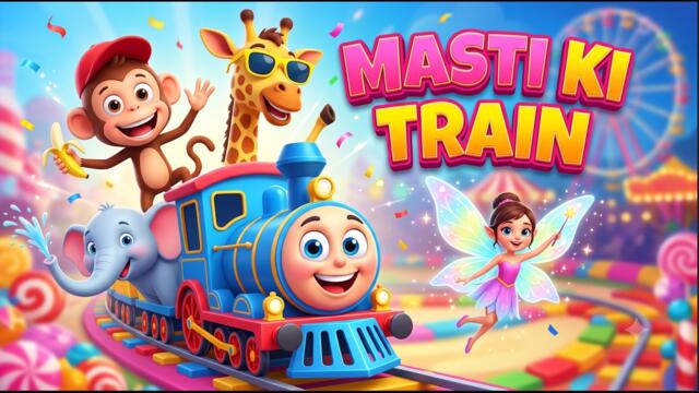 Choo Choo Train & Funny Animals 🚂 | Masti Ki Train | Hindi Rhymes for Kids