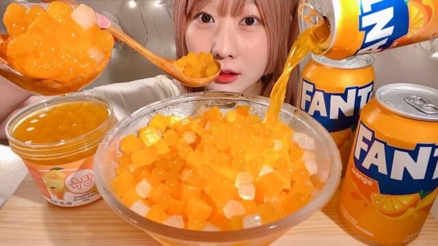ASMR Fanta Popping Ice【Mukbang/ Eating Sounds】【English Subtitles】