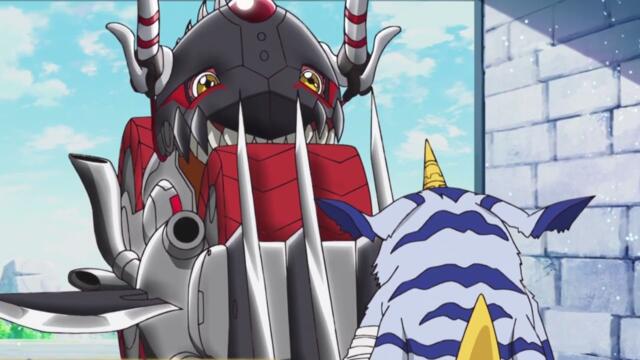 Digimon Adventure (2020) but only when Machmon speaks (English dub)
