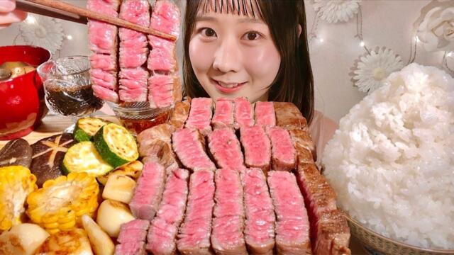 ASMR Wagyu Steak Without Holding My Breath【Mukbang/ Eating Sounds】【English subtitles】