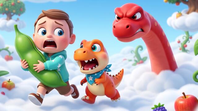 Dinosaurs and the Beanstalk | Play with Dinosaurs | Food Song | Bima Nursery Rhymes
