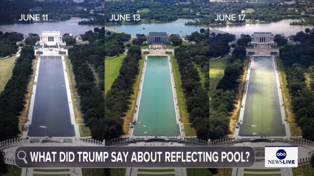 President Trump acknowledges 'no video or proof' of alleged vandalism to Reflecting Pool