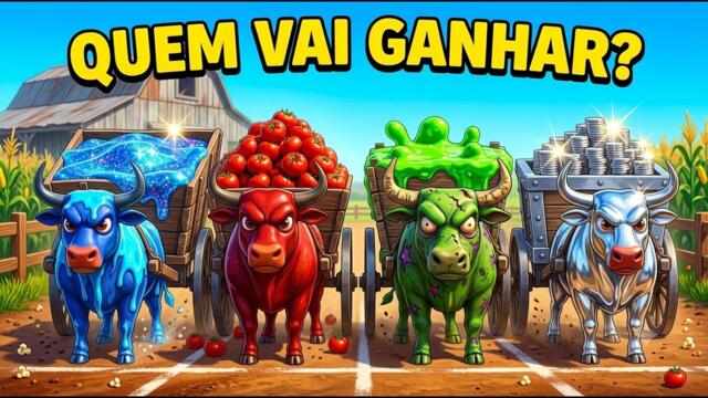 A Corrida de Carroças Mais Maluca da Fazenda! 🐮🏁 Boi da Cara Preta | Música Infantil | Felizes Kids