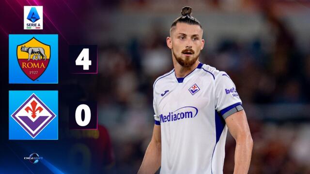REZUMAT AS Roma - Fiorentina 4-0. Meci de coșmar pentru formația lui Radu Drăgușin.