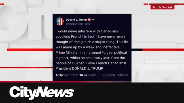 President Trump says he 'loves French Canadians' as tariffs hit Quebec