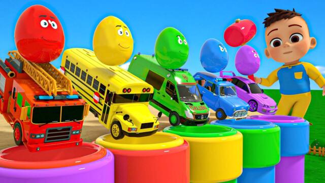 Songs in Indonesian songs  and Learn colors-Five Surprise Eggs-School bus and others-Nursery Rhymes