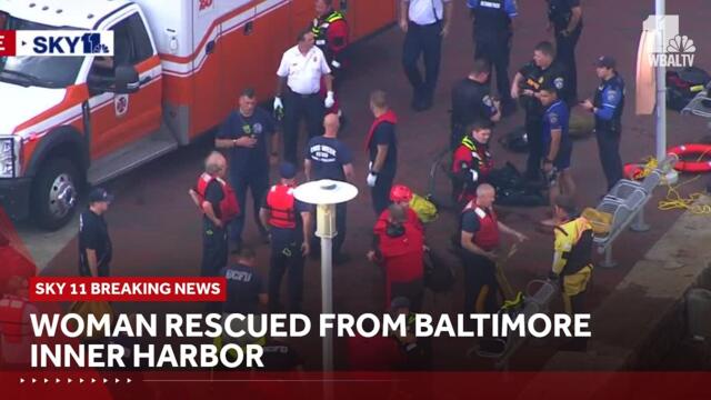 Woman rescued from Baltimore Inner Harbor