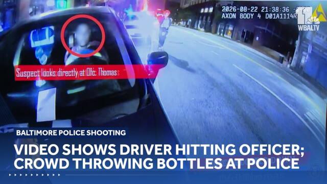 BPD releases video showing driver hitting officer before shots fired
