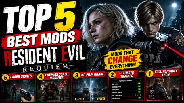 TOP 5 BEST RESIDENT EVIL REQUIEM MODS 🔥