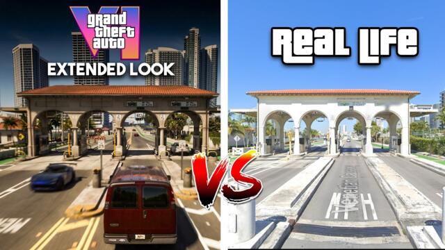 GTA 6 EXTENDED LOOK VS REAL LIFE LOCATIONS