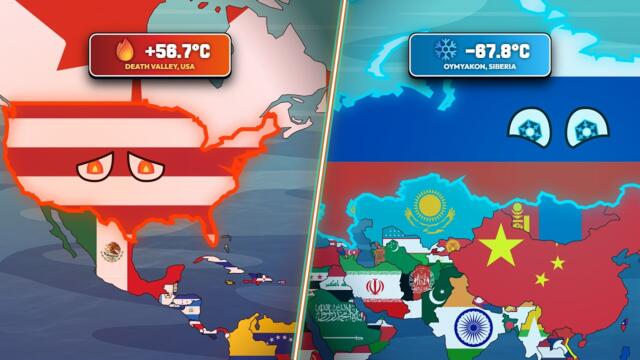 Extreme Temperature Records of EVERY Country on Earth! 🔥❄️