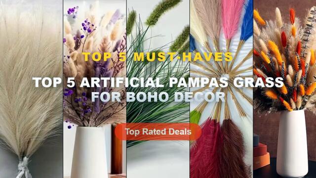Топ 5 на най-добрата изкуствена пампас трева за бохо декор на AliExpress | Преглед - 90 бр. Естествен пухкав букет от трева от пампаси Boh...