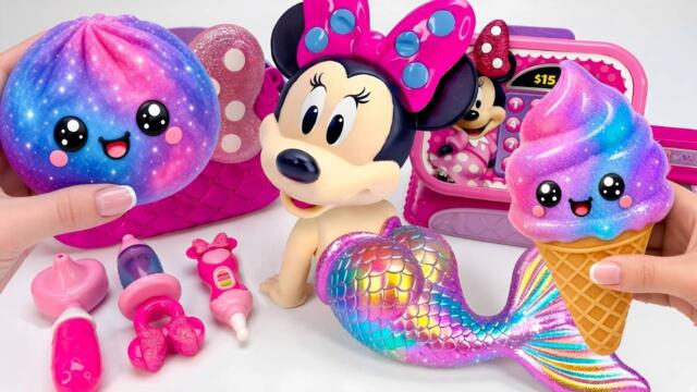 Мини Маус 2026🎀 Комплект Разопаковане Rainbow Mermaid & Galaxy Squishy Ice Cream Disney ASMR