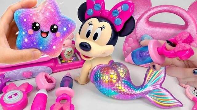 Мини Маус 2026 🎀 Разопаковане на комплект Rainbow Mermaid & Galaxy Star Squishy Beauty Playset Disney ASMR