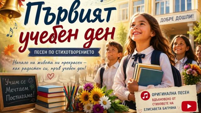 „ПЪРВИЯТ УЧЕБЕН ДЕН – Елисавета Багряна | Песен за 15 септември 📚🎶“.
