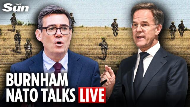 LIVE: Andy Burnham discusses defence spending with Nato chief Mark Rutte