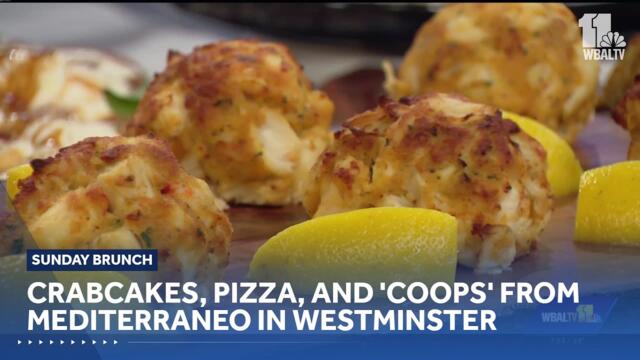 Crabcakes, pizza, and the famous 'Coop' cheesesteak from Mediterraneo