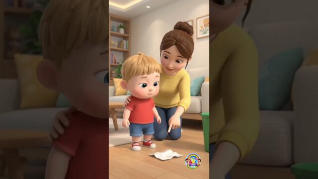 Use the Trash Can! 🧻🗑️ | Good Habits Song for Kids #Shorts