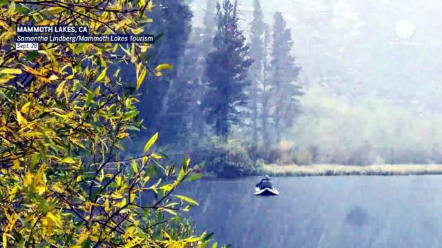 September snow falls in the Sierra Nevada