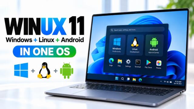 Windows 11 + Linux + Android in One Operating System – Winux 11