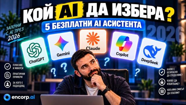 От кой AI да започнеш през 2026? Сравнявам 5 безплатни AI асистента