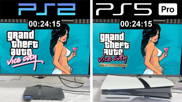 GTA Vice City | PS5 Pro vs PS2 ( Loading Times and Graphics )