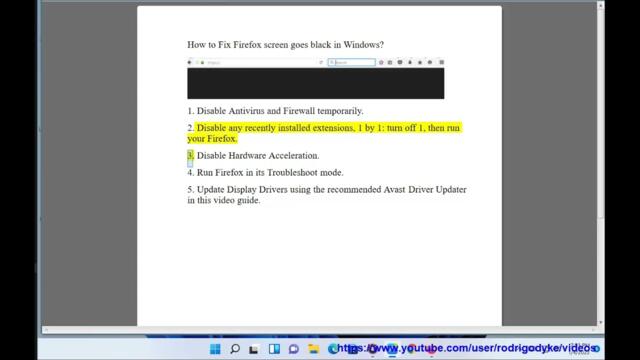Fix Mozilla Firefox screen goes black in Windows 11/10
