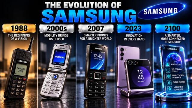 The Evolution of Samsung Phones 📱 1988–2100 | From the First Phone to the Future