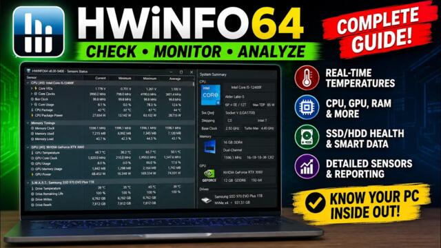 HWiNFO64 Complete Guide: Check EVERYTHING Inside Your PC! (Hardware & Temperature Monitoring)