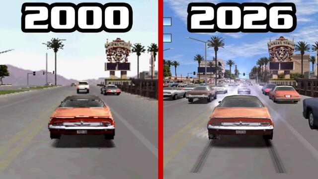 Driver 2 (2000) vs ReDriver 2 MAX (2026) - Render Distance and Traffic Density (Comparison)