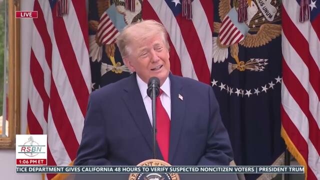 ПОЛНАЯ ВЕРСИЯ: Президент Трамп выступает на обеде в Розовом саду для сотрудников экстренных служб...