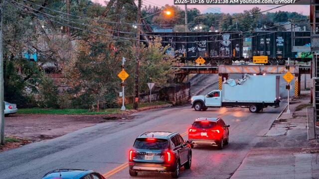 Oct. 16, 2026 - 9'7" Linden Ave. Bridge, Zanesville, OH. Driver undeterred by multiple flashing lights, signs, and warning alarm.