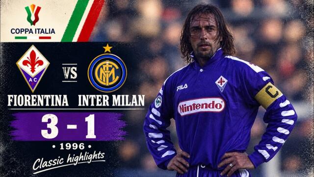 Fiorentina 3-1 Inter Milan (1996) | Batistuta Hat-Trick | Coppa Italia Highlights