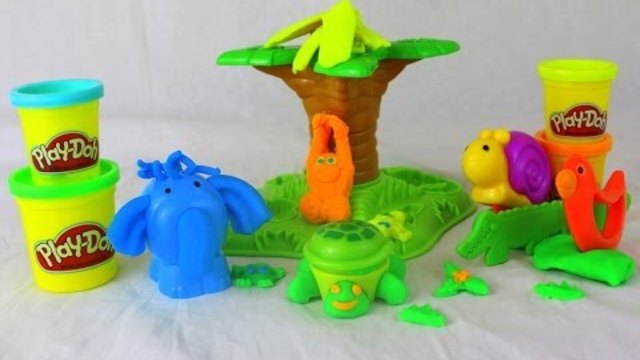Play Doh Jungle Pets Animal Activities Play-Doh Elephant, Turtle, Monkey Animal Playdough Set