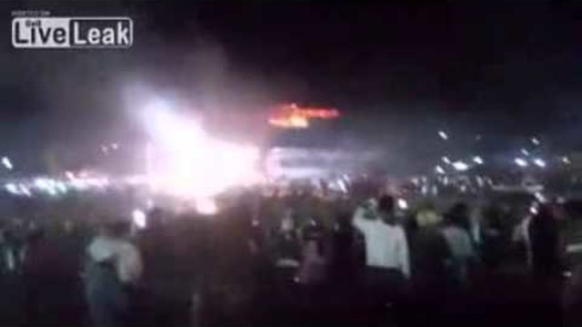 New Year 2014 hot air balloon and some fireworks what could go wrong