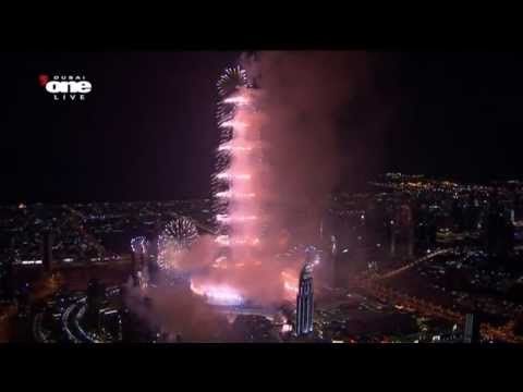 New Year 2014 - Burj Khalifa Fireworks 2014 Live (HD)