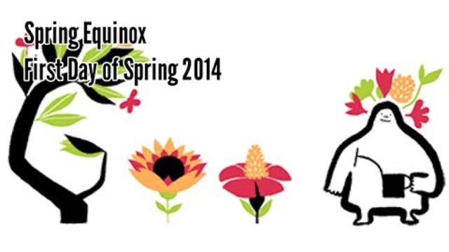 (20.03.2014) Spring Equinox - First Day of Spring 2014 Google Doodle (Честита Първа Пролет от Google Doodle)