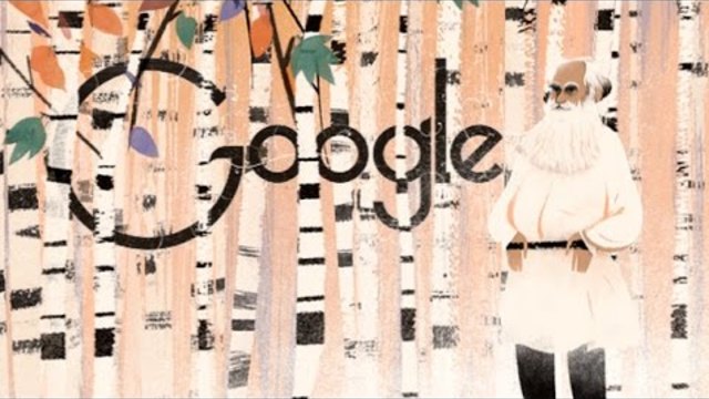 Лев Толстой - руски писател в (Lev Tolstoj) Google doodle 09/09/2014