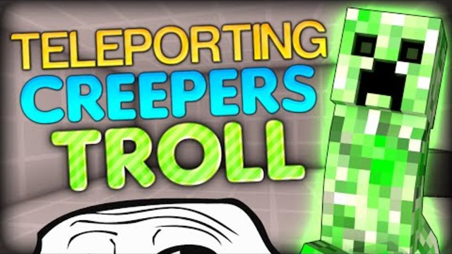 TROLLING WITH TELEPORTING CREEPERS (Minecraft Mods - Portal Gun Mod Map)