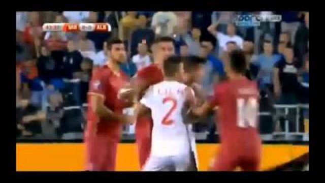 Знаме спря футболен мач и взриви стадиона - Сърбия Албания !Drone on Match Serbia Albania EURO 2016 Qualification