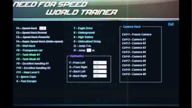 Need For Speed World Hack ,Trainer ,Cheats Download 2014