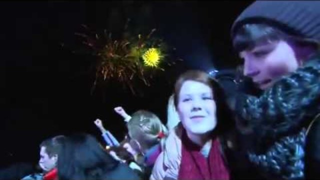 Посрещането на  Новатa Година. в  Берлин, Германия Фойерверките  - Новогодишна Фойерверки