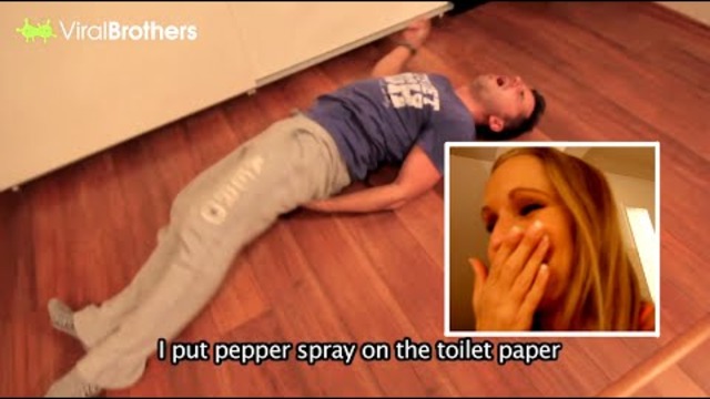 Girlfriend's REVENGE - Pepper Sprayed Toilet Paper in Butt Prank
