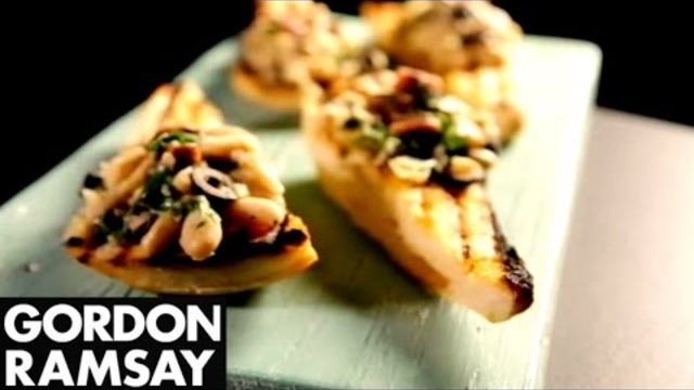 Cannellini Bean Crostini With Anchovy &amp; Olive - Gordon Ramsay