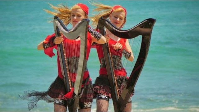 Camille and Kennerly - PIRATES of the CARIBBEAN Medley (Harp Twins)