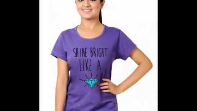 Womens Turquoise Colour Funny T Shirts