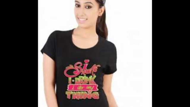 Black Colur Womens Graphic T Shirts