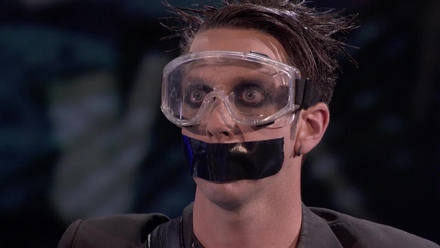 Tape Face: Strange Mime Plays Staple Gun Quick Draw With Balloons - America's Got Talent 2016