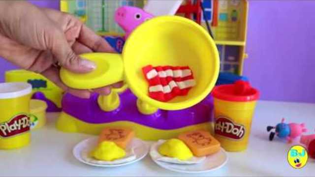 Готвене играчки Peppa Pig закуска игра DOH срещу бургер играчка кухня играта на определени бебе Joy